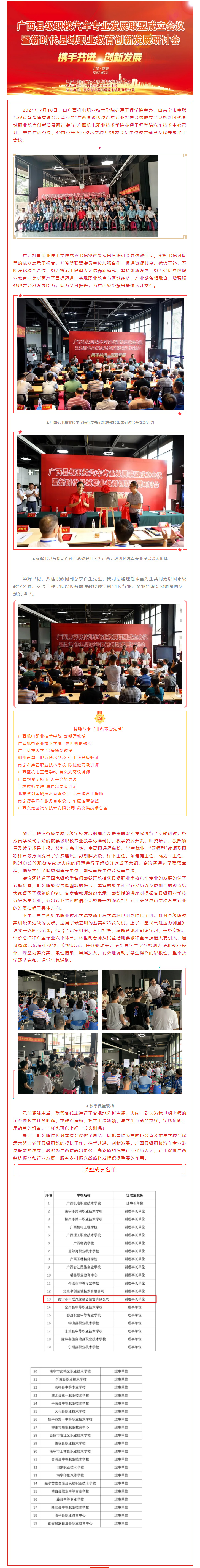 廣西縣級職校汽車專業(yè)發(fā)展聯(lián)盟成立會議暨新時代縣域職業(yè)教育創(chuàng)新發(fā)展研討會成功舉辦！